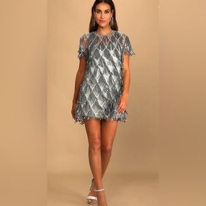 Lulus sequin fringe mini dress